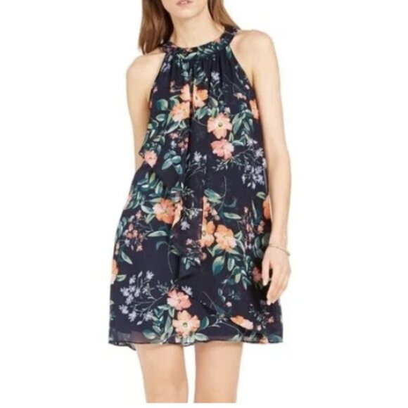 NWT Vince Camuto Floral Halter Mini Shift Dress Sz. 8 - Picture 1 of 4